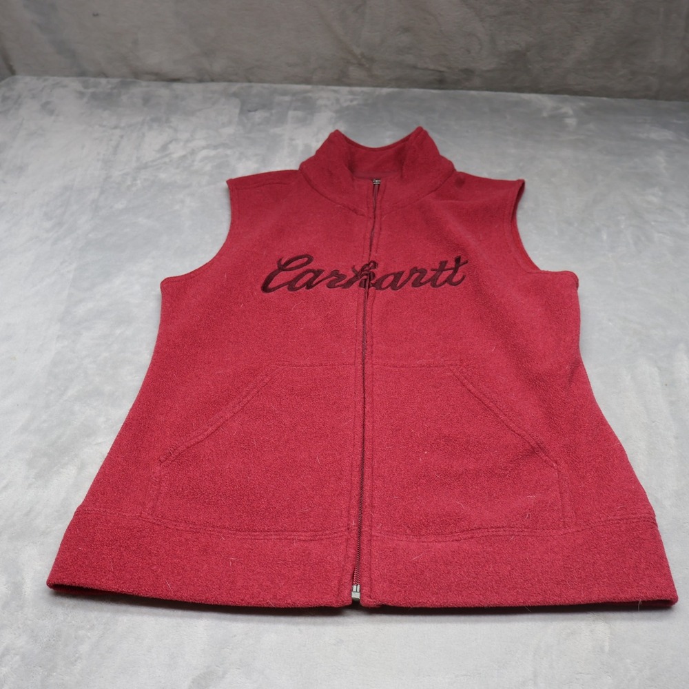 Carhartt Boyne Vest Womens XS Red Logo Embroidered Graphic Fleece Outdoor Hiking